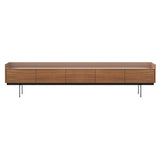Stockholm STH553 Slim Sideboard: Composition 3 + Super-Matt Walnut + Anodized Aluminum Pale Rose + Black