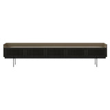 Stockholm STH557 Slim Sideboard: Composition 3 + Dark Grey Stained Oak + Anodized Aluminum Bronze + Black