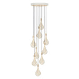 Nine Pendant with Voronoi III: Brass + White + Brass Plated Steel