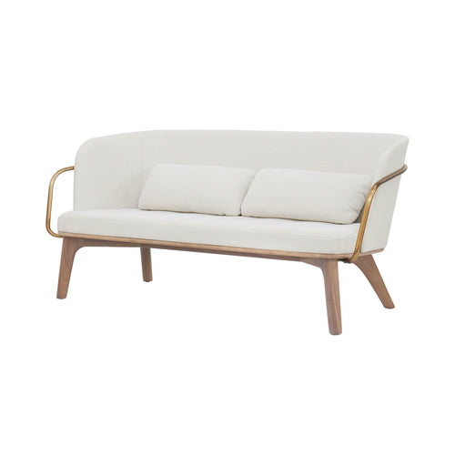 Utility Lounge Chair with Full Back: 2 Seater + Soaped Walnut