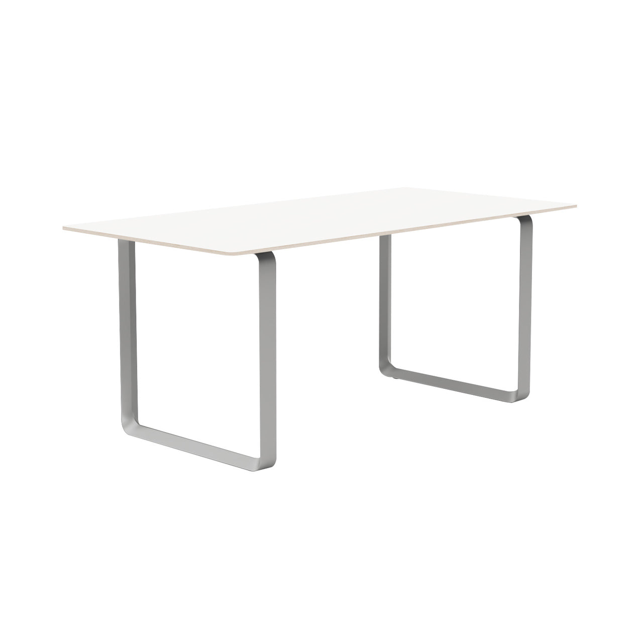 70/70 Table: Small + White Laminate + Grey