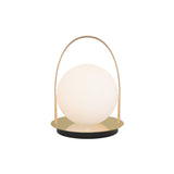 Bola Lantern Cordless: Tan + Brass