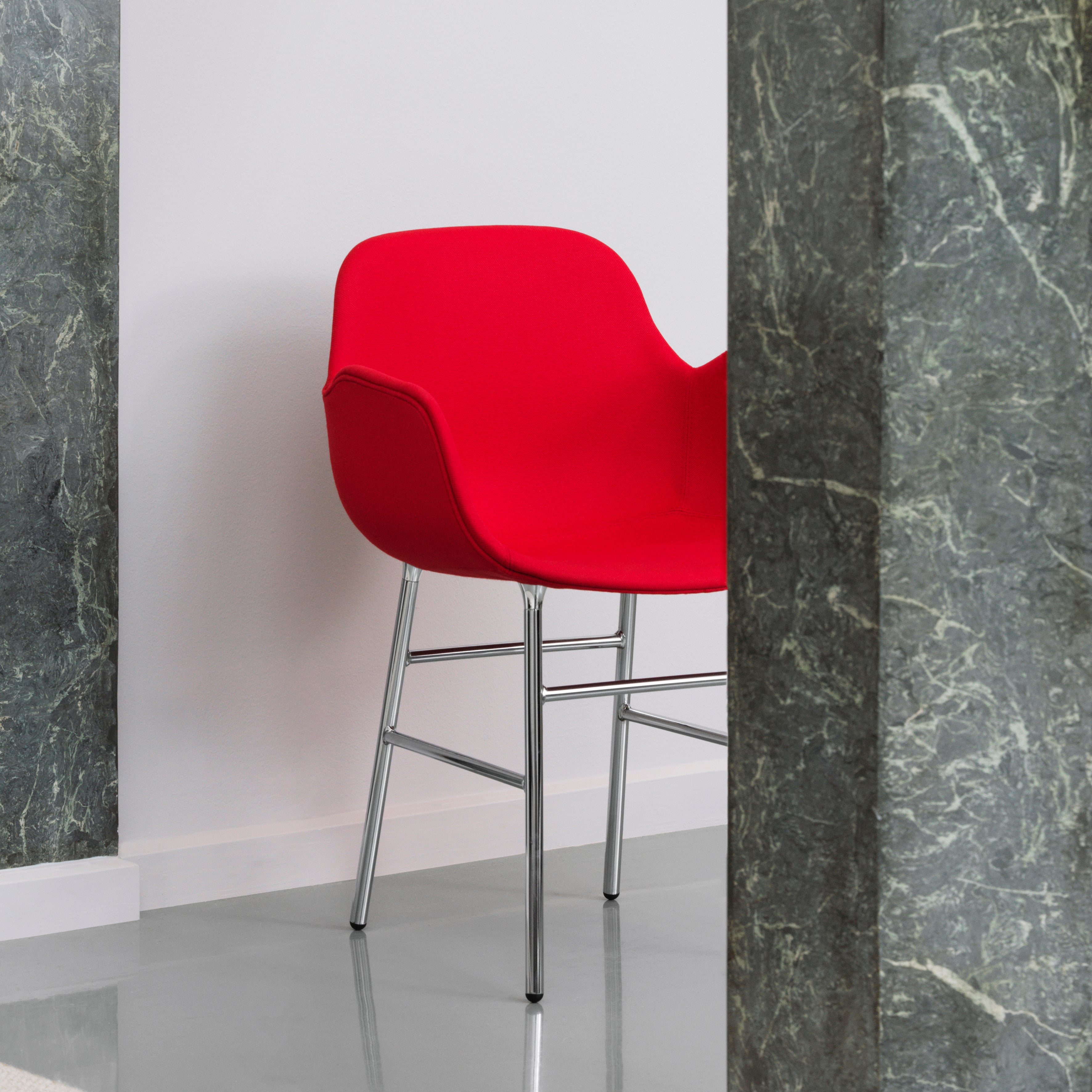 Form Armchair: Chrome Upholstered