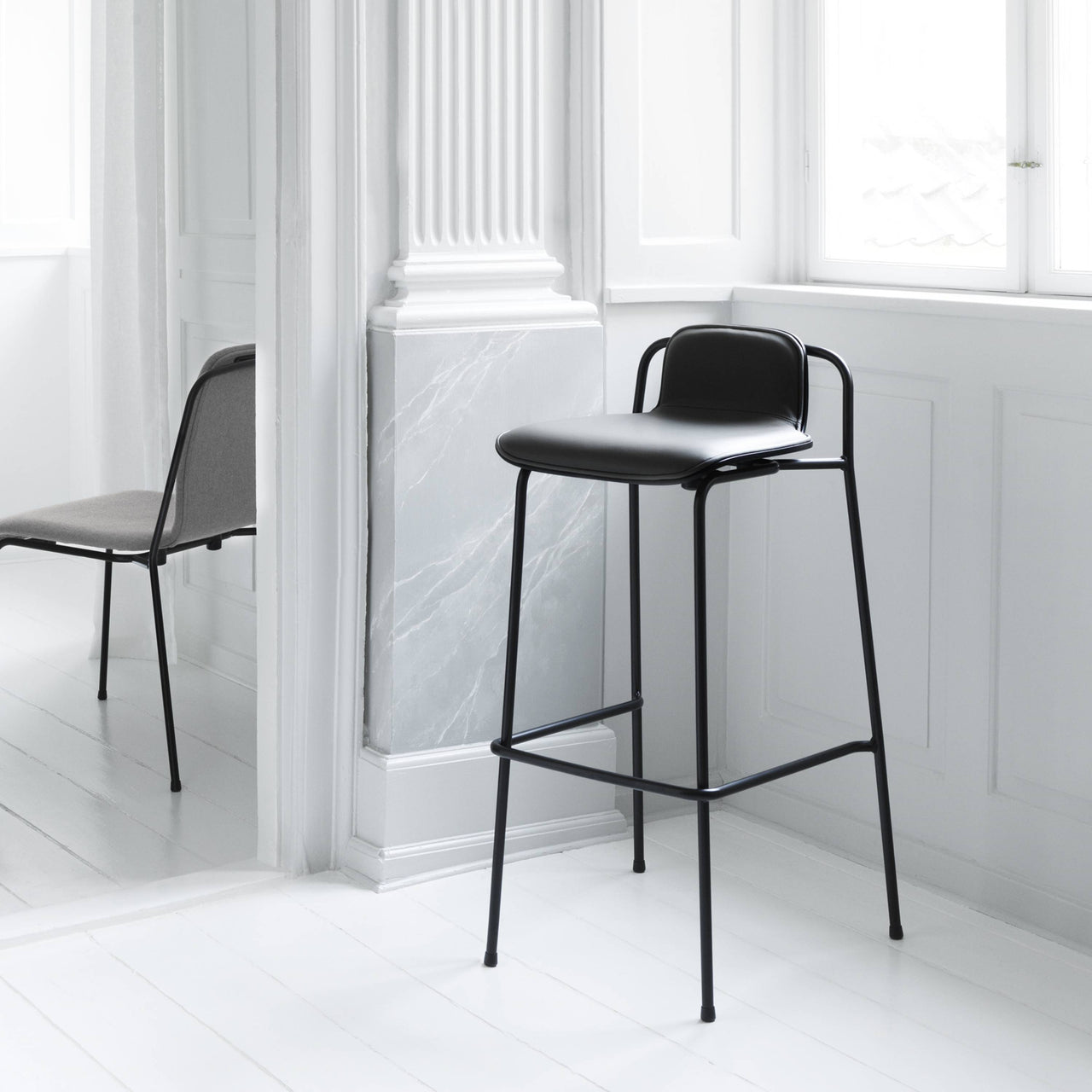 Studio Bar + Counter Stool: Front Upholstered