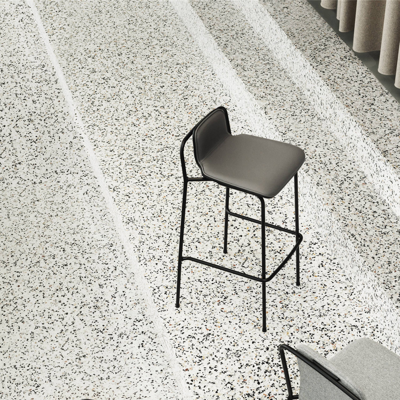 Studio Bar + Counter Stool: Front Upholstered