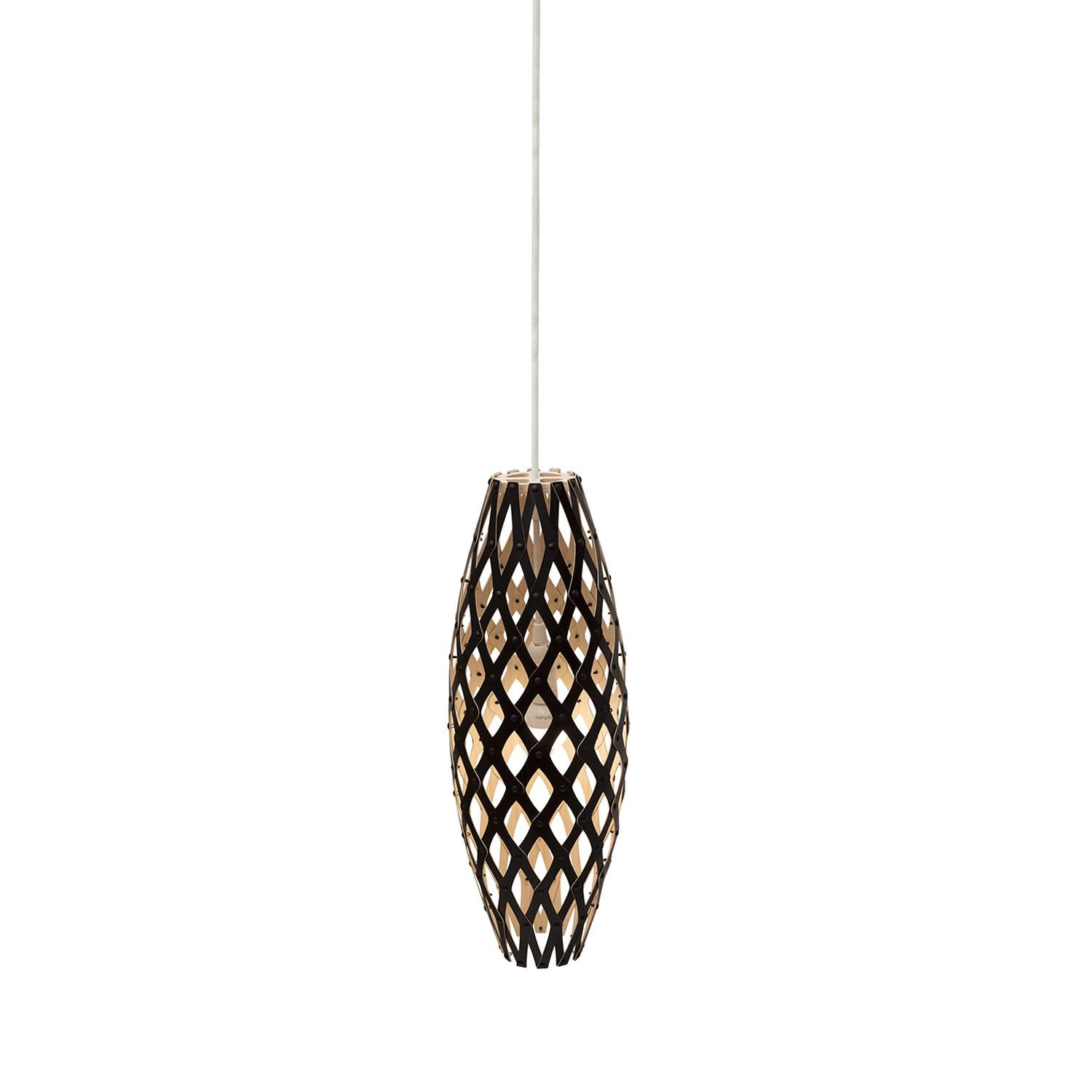 Hinaki Pendant Light: Small + Black + Bamboo