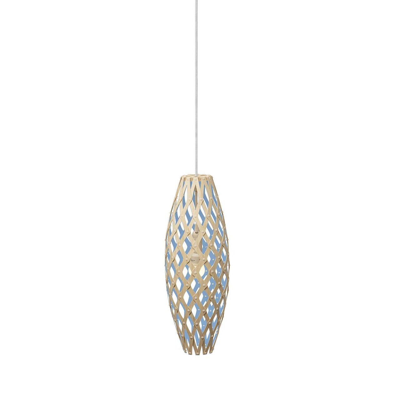 Hinaki Pendant Light: Small + Bamboo + Blue