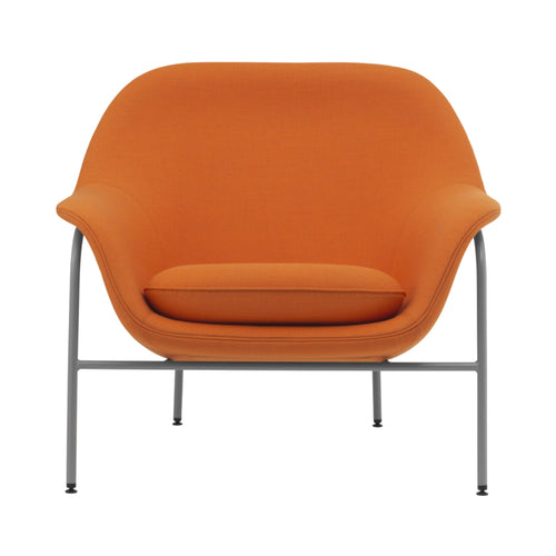 Drape Lounge Chair: Low + Steel Base + Grey