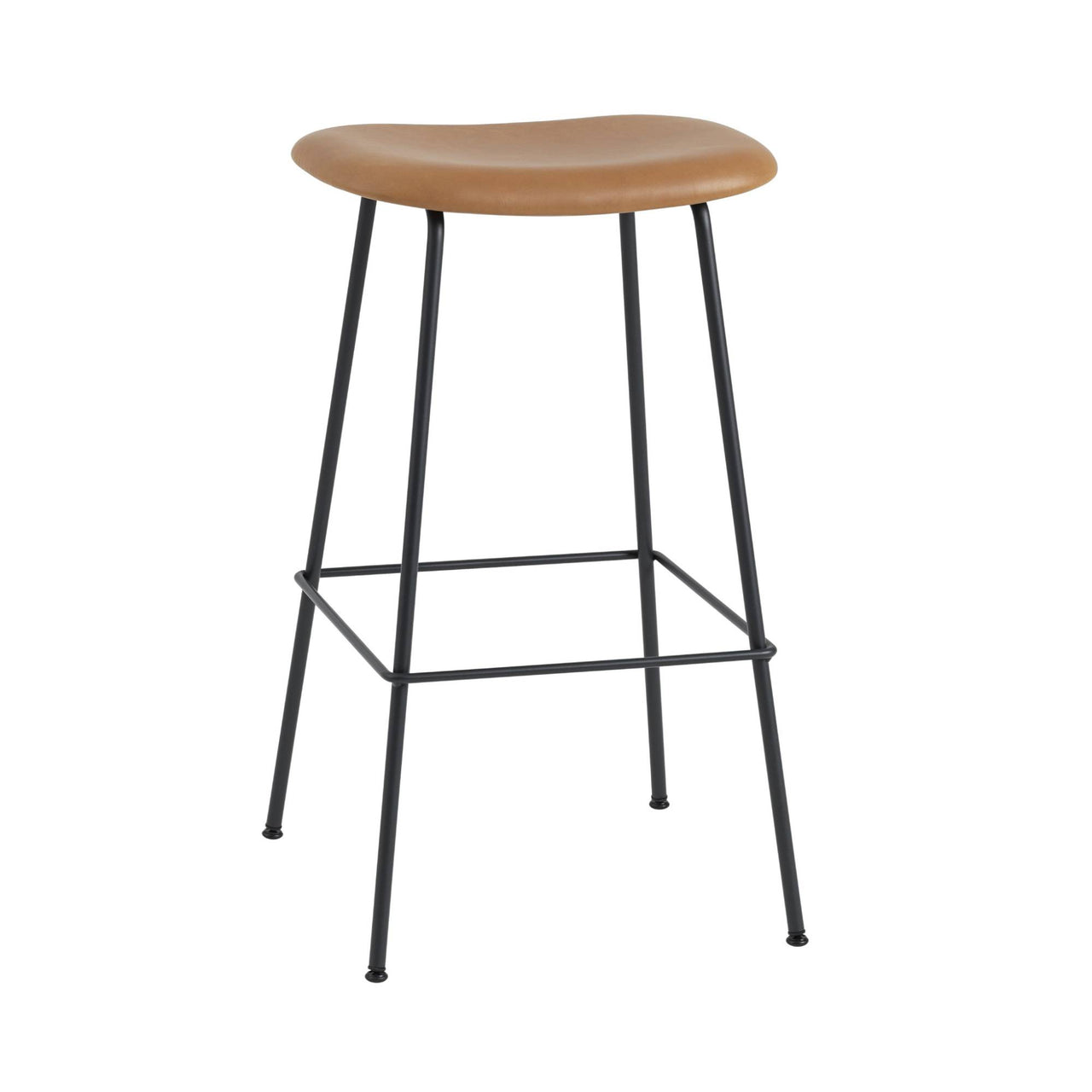 Fiber Bar + Counter Stool: Tube Base + Upholstered + Bar + Black