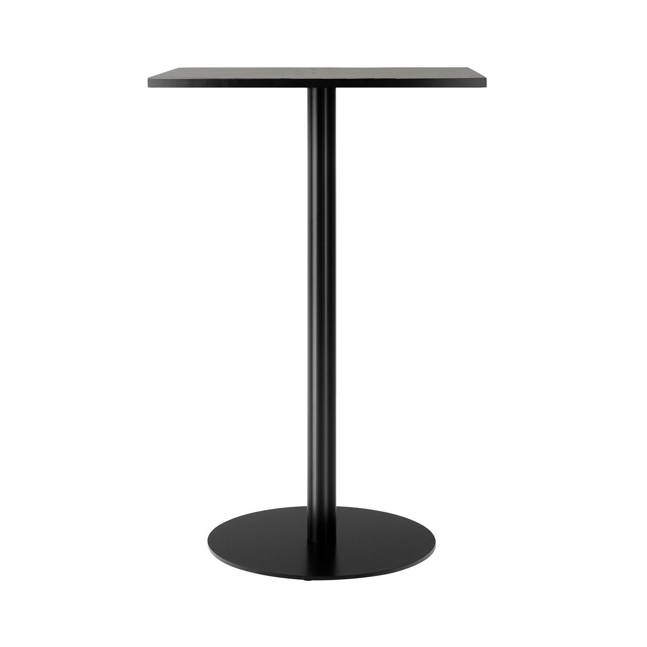 Harbour Column Square Bar + Counter Table: Bar + Charcoal Linoleum + Round