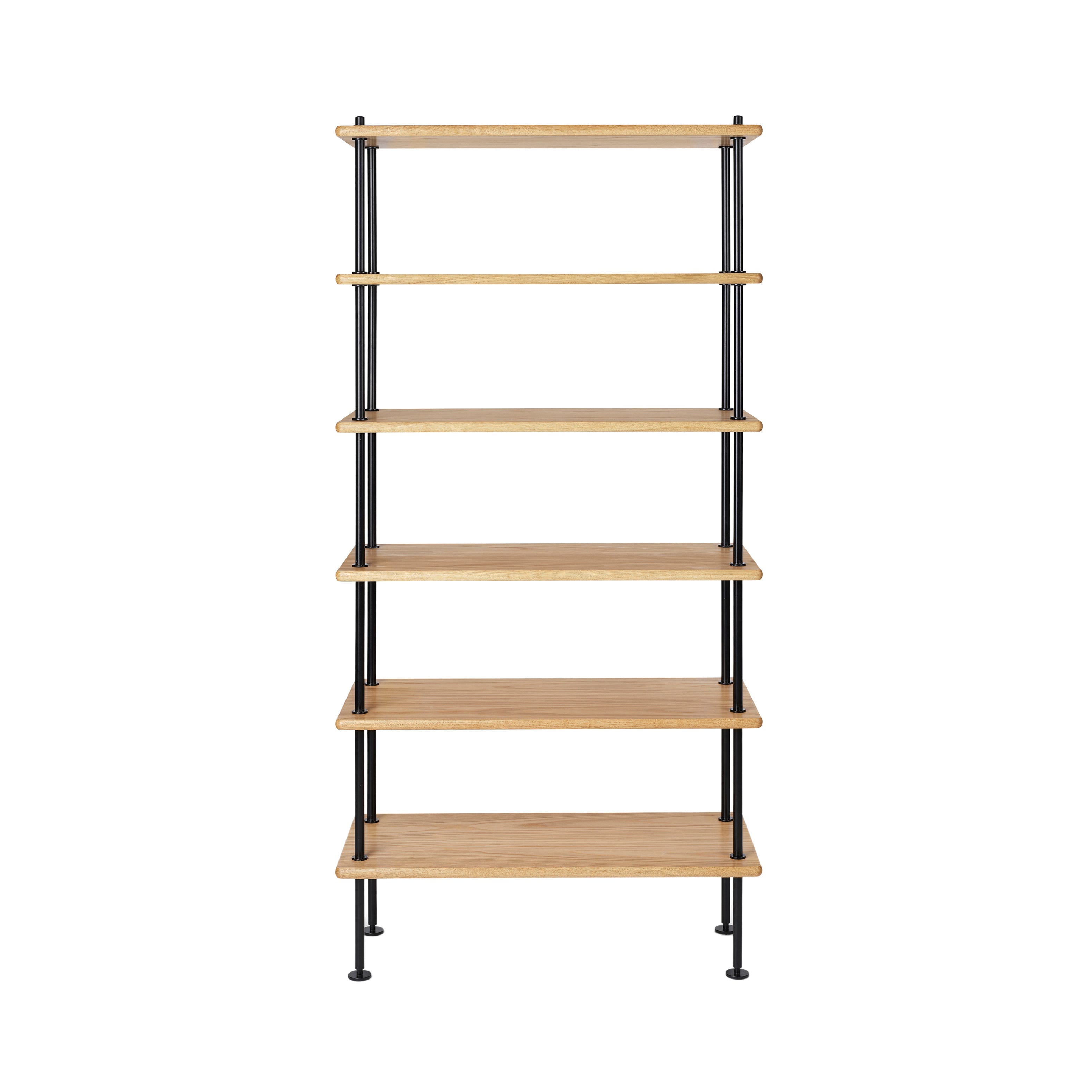 BM0253-3 Shelving System: Black + Oiled Oak