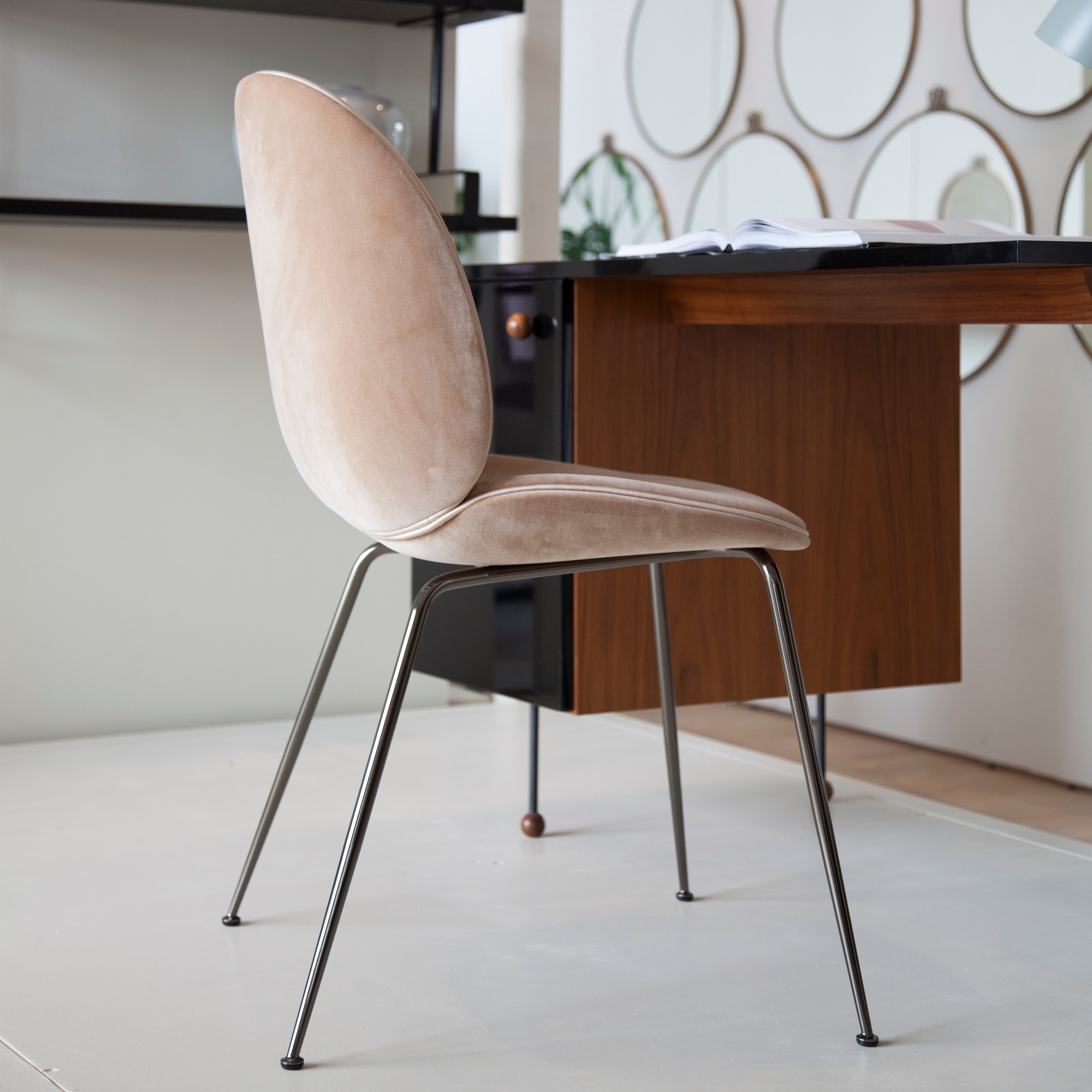 Beetle Dining Chair: Conic Base + Full Upholstery