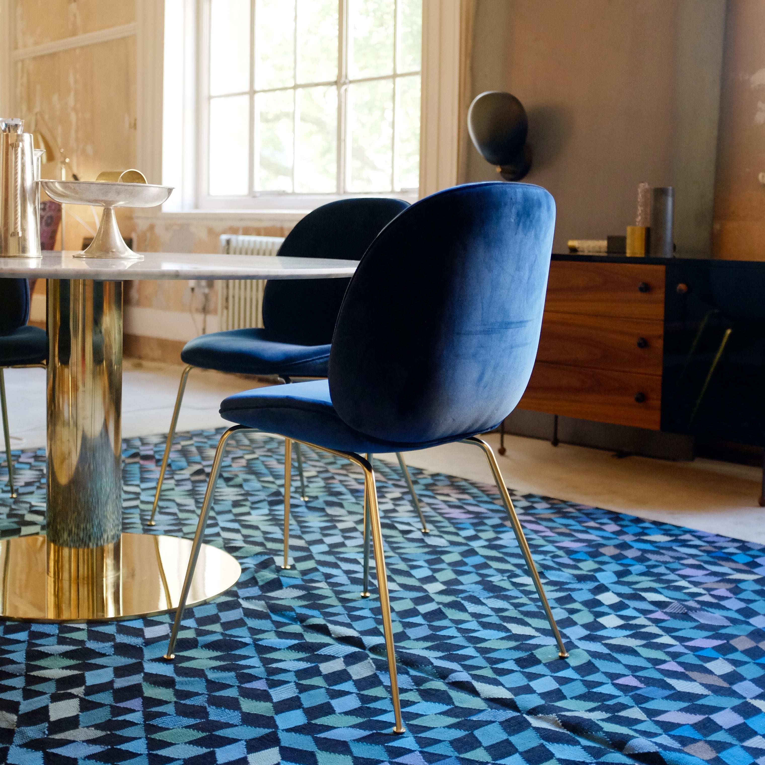 Beetle Dining Chair: Conic Base + Full Upholstery