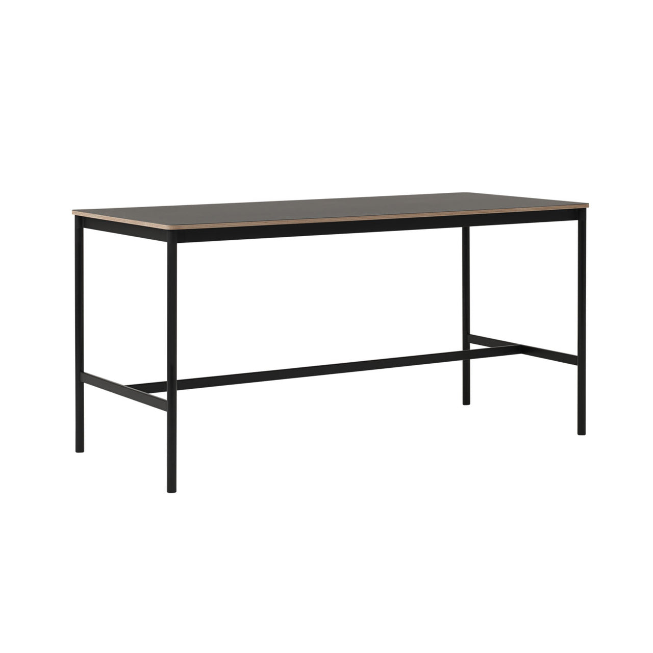 Base High Table: Black Linoleum + Plywood Edge + Black