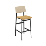 Loft Counter Stool: Upholstered + Black + Oak