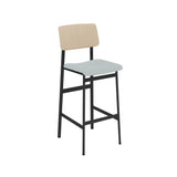 Loft Counter Stool: Upholstered + Black + Oak