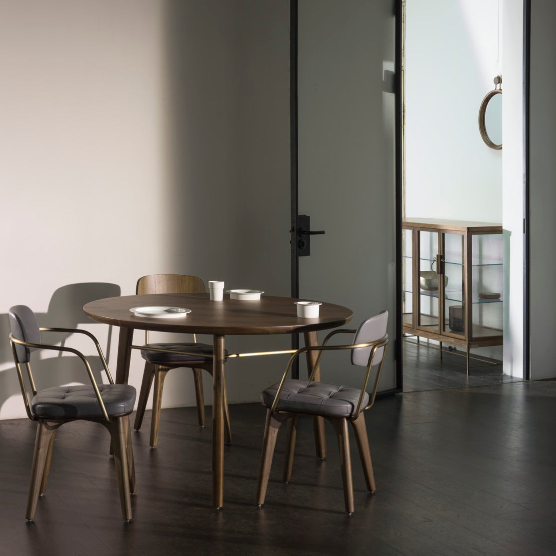 Utility Dining Armchair: Upholstered