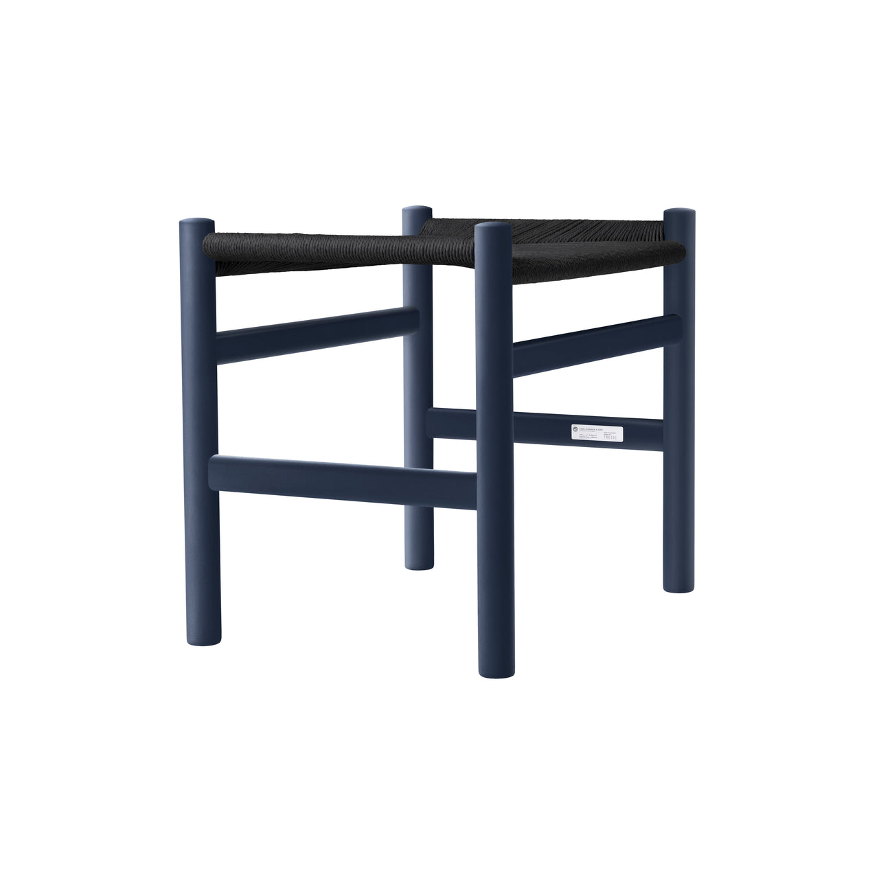 CH53 Footstool: Low + Black + Blue Beech