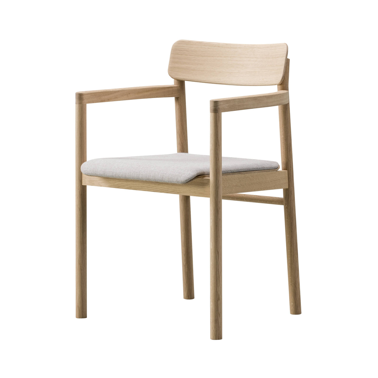Post Armchair: Seat Upholstered + Lacquered Oak