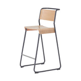 Canteen Utility Counter Stool: Light Oak + Graphite