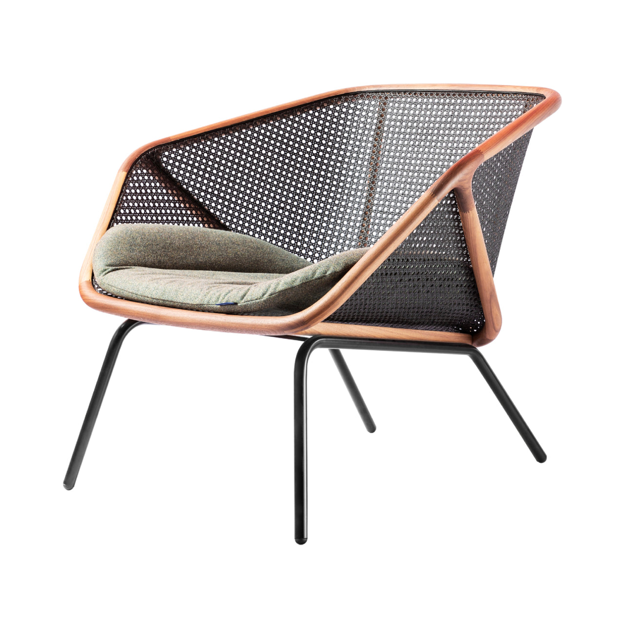 Colony Armchair: Seat Cushion + Beech + Black Vienna Straw