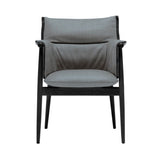E005 Embrace Armchair: Black Edging Strip + Black Oak
