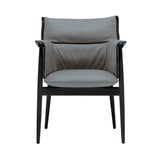 E005 Embrace Armchair: Black Edging Strip + Black Oak