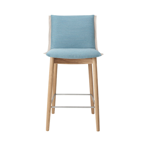 E007 Embrace Counter Stool: Stainless Steel + Natural Edging Strip + Oiled Oak