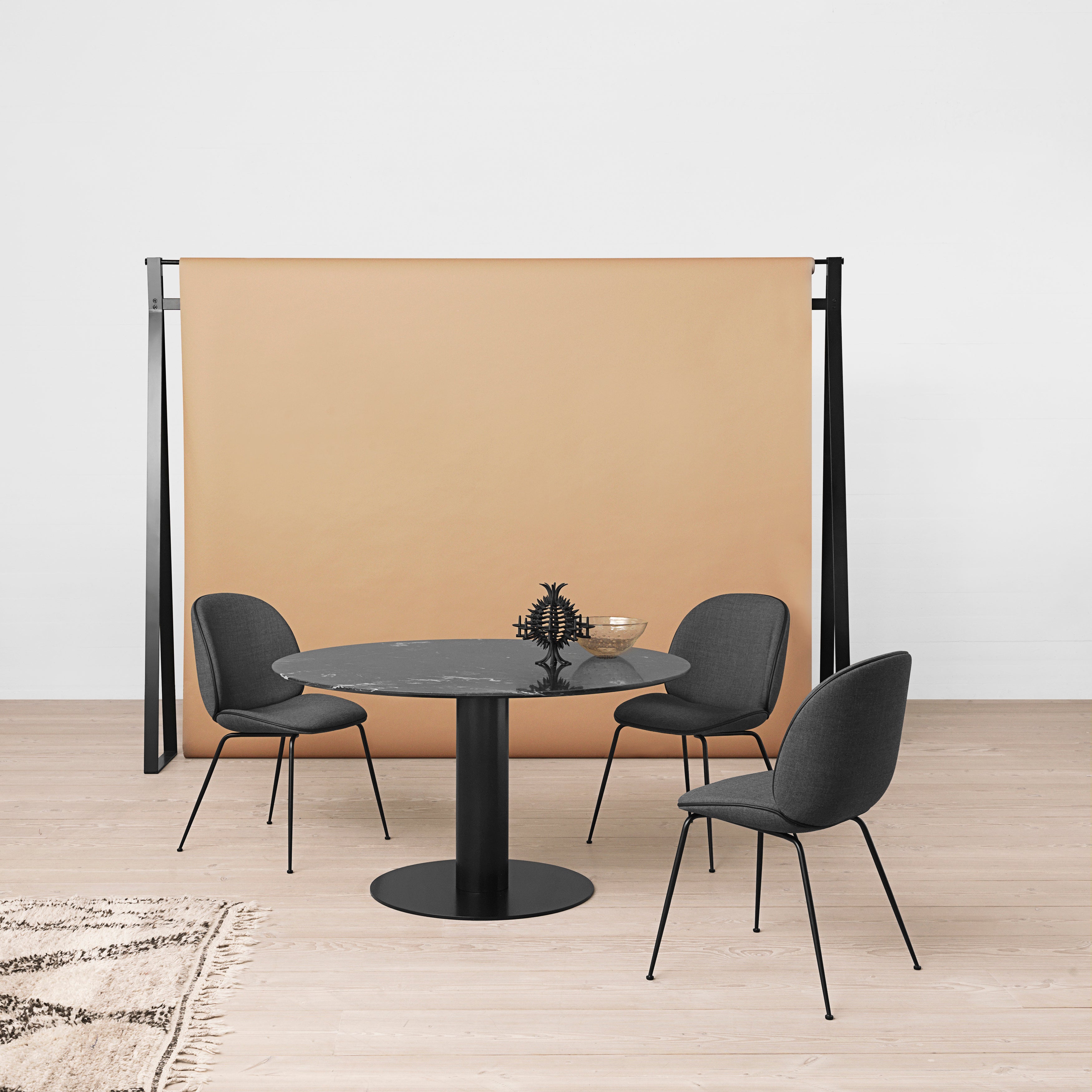 Beetle Dining Chair: Conic Base + Full Upholstery