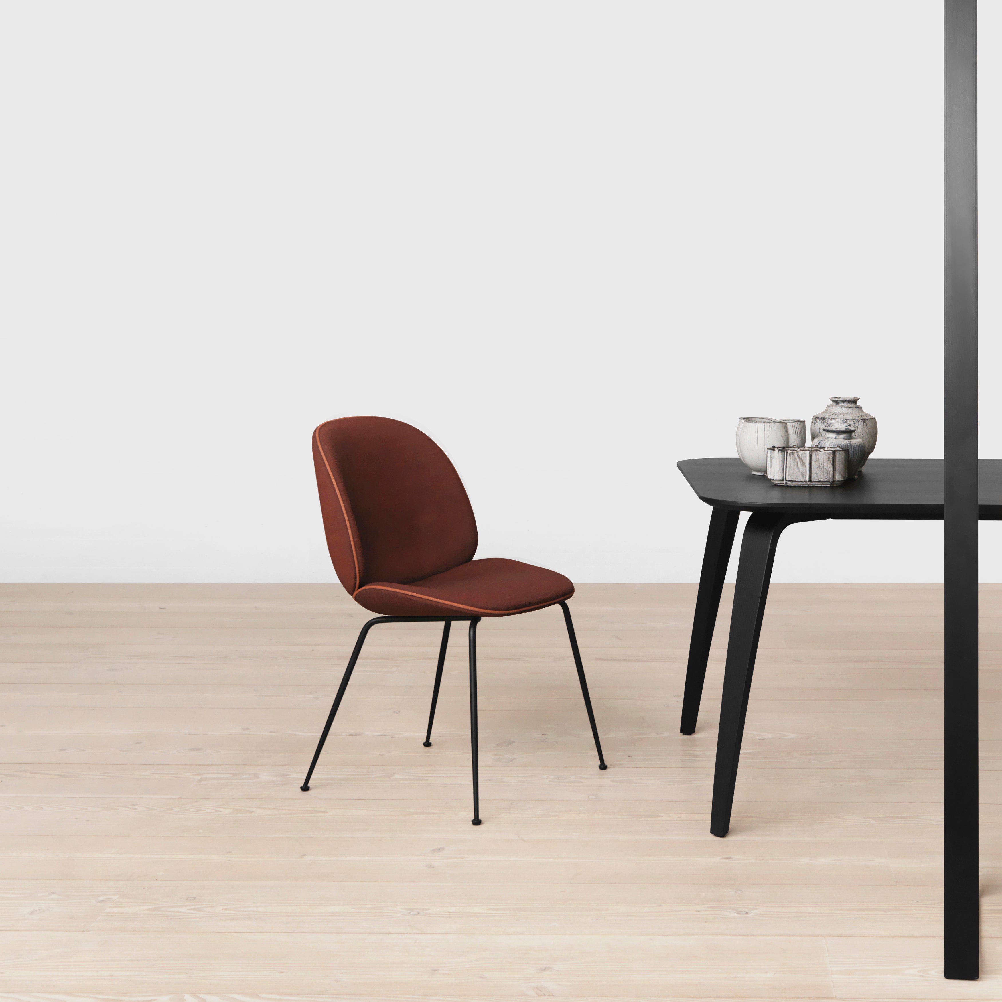 Beetle Dining Chair: Conic Base + Full Upholstery