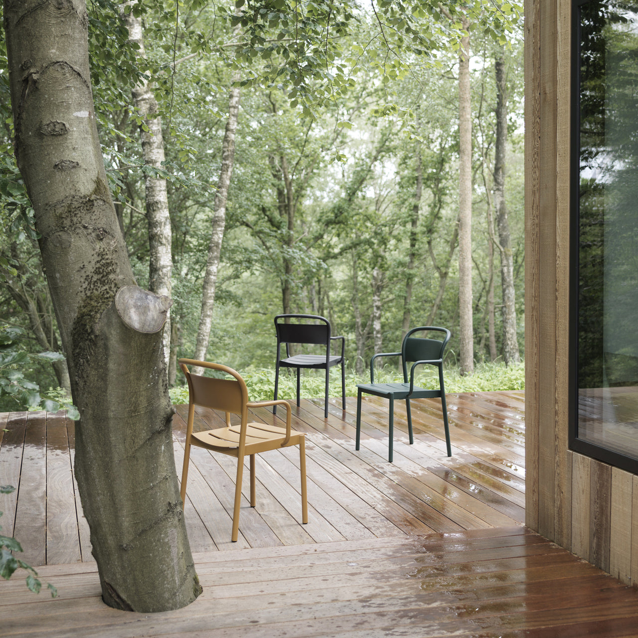 Linear Steel Armchair: Stacking - Quick Ship