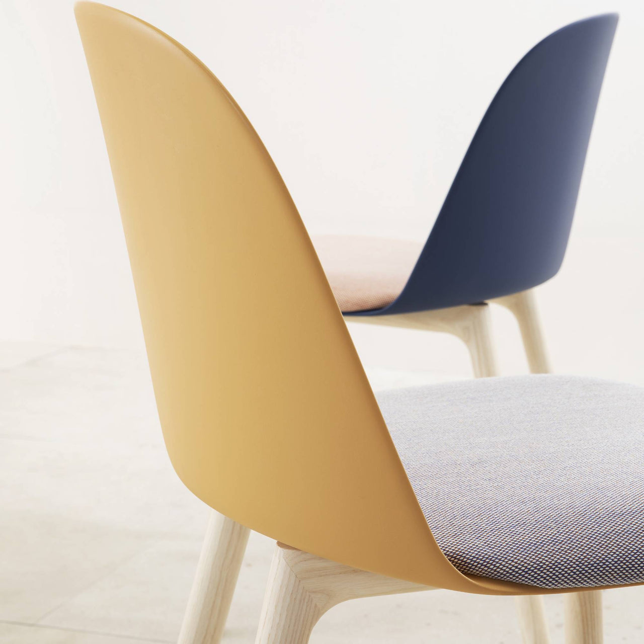 Mariolina Side Chair Wood Base + Upholstered: Set of 2