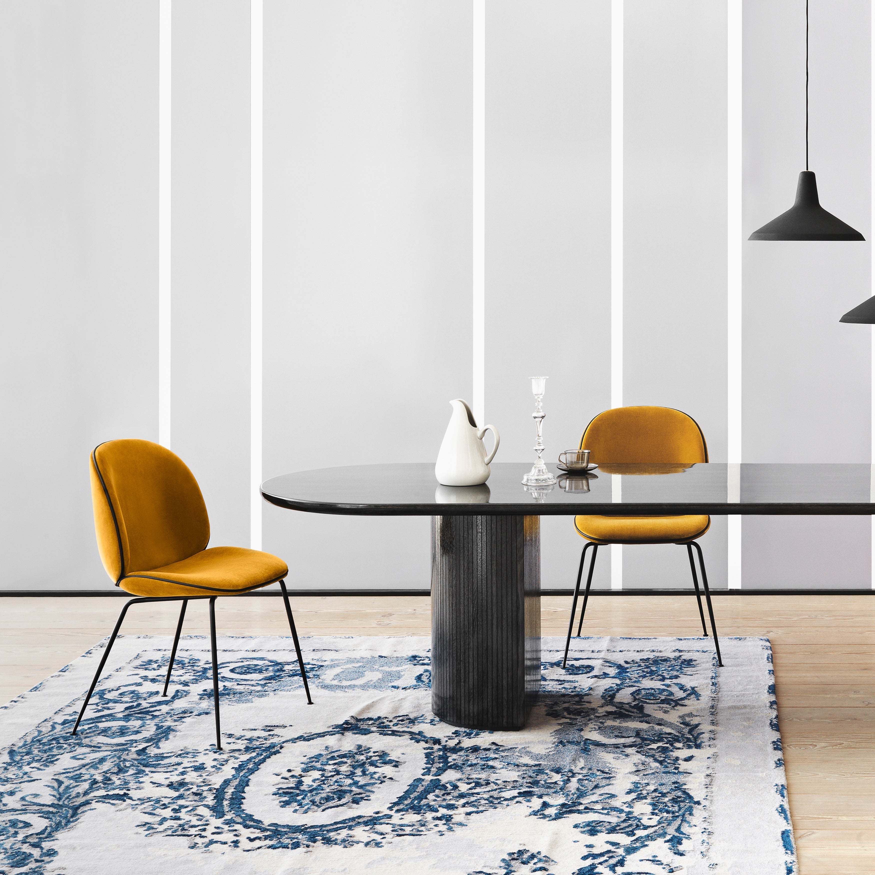 Beetle Dining Chair: Conic Base + Full Upholstery