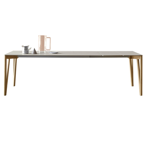 Decapo Extendable Dining Table: Large + London Grey Fenix + Oak Edge + Flamed Oak
