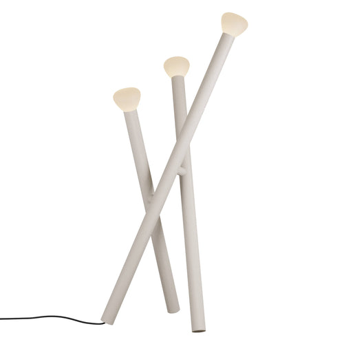 Parc 05 Floor Lamp: Textured Beige + Black