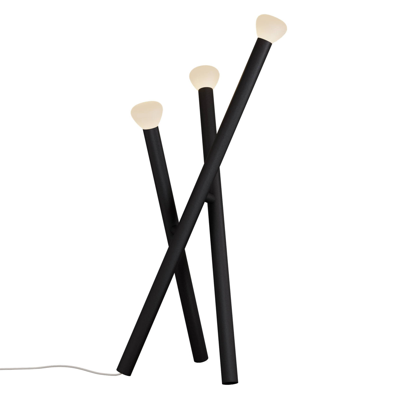 Parc 05 Floor Lamp: Textured Black + Beige