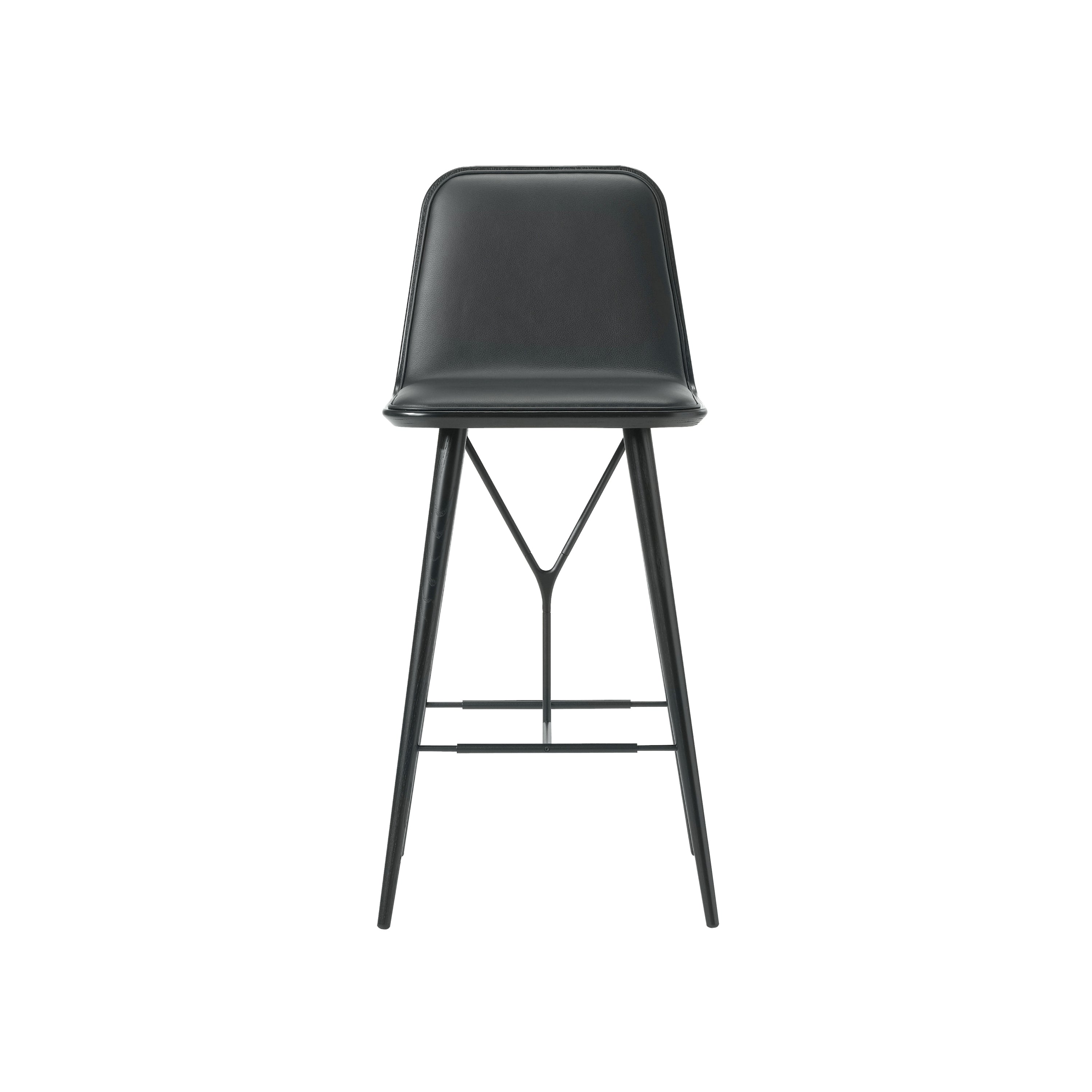 Spine Bar + Counter Stool with Back: Counter + Black Lacquered Ash