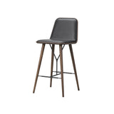Spine Bar + Counter Stool with Back: Counter + Smoked Stained Lacquered Oak