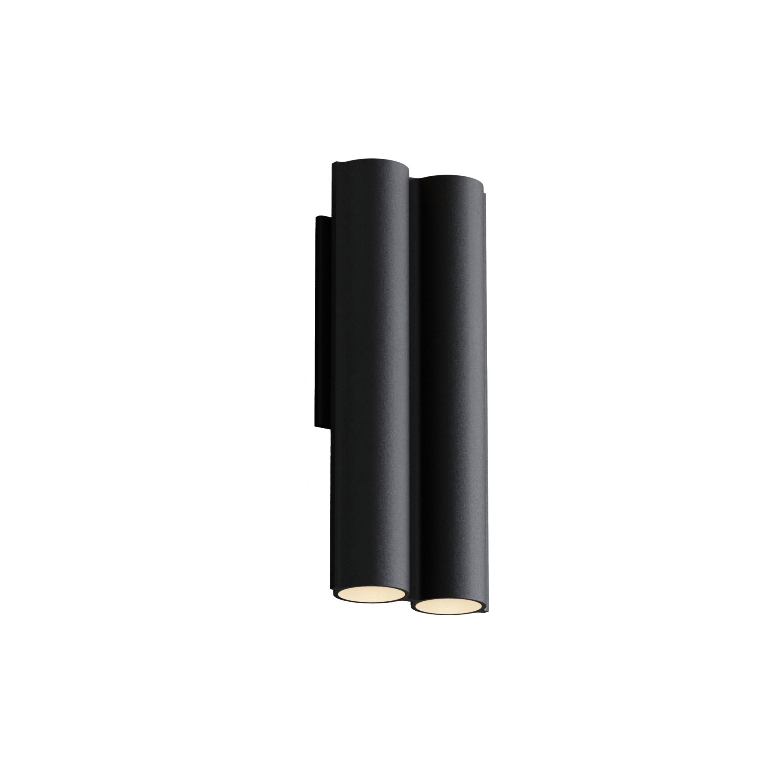 Silo 2WA Wall Light: Downlight with Uplight + Textured Black