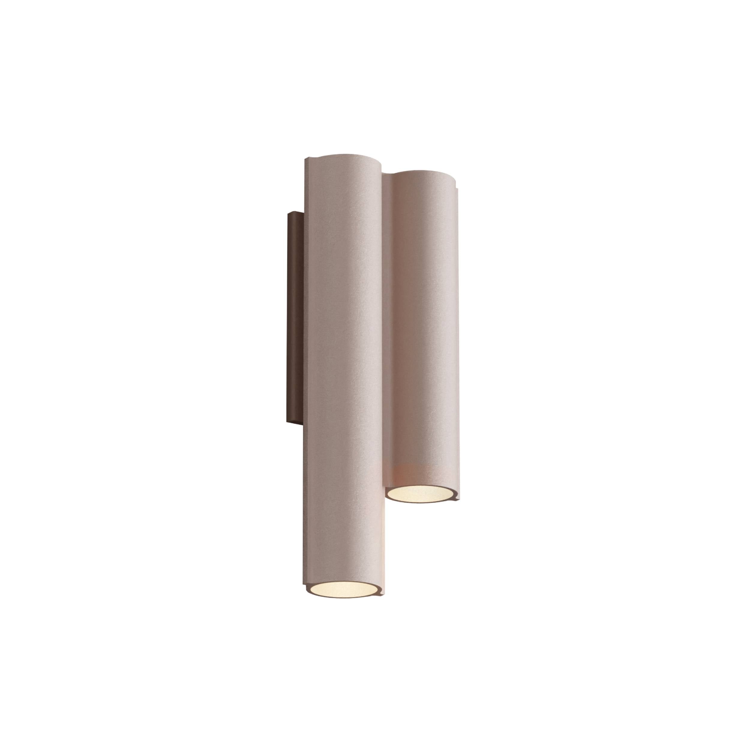 Silo 2WC Wall Light: Downlight with Uplight + Wrinkled Dusty Pink