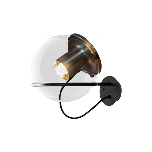 The Globe Wall Lamp: Satin Gold + Anodic Bronze