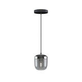 Acorn Pendant: Smoked Steel + Black (Canopy)