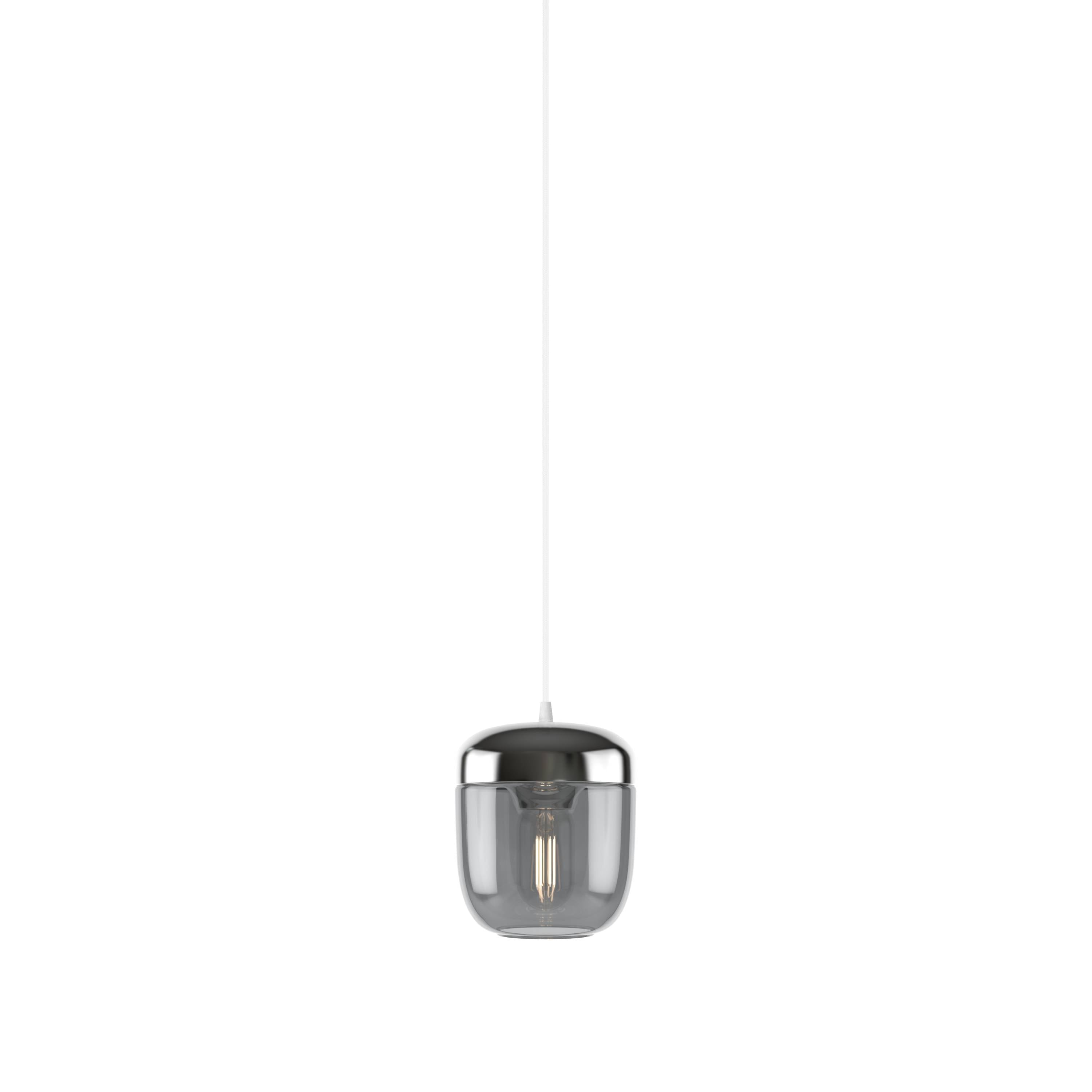 Acorn Pendant: Smoked Steel + White (Plug-in)