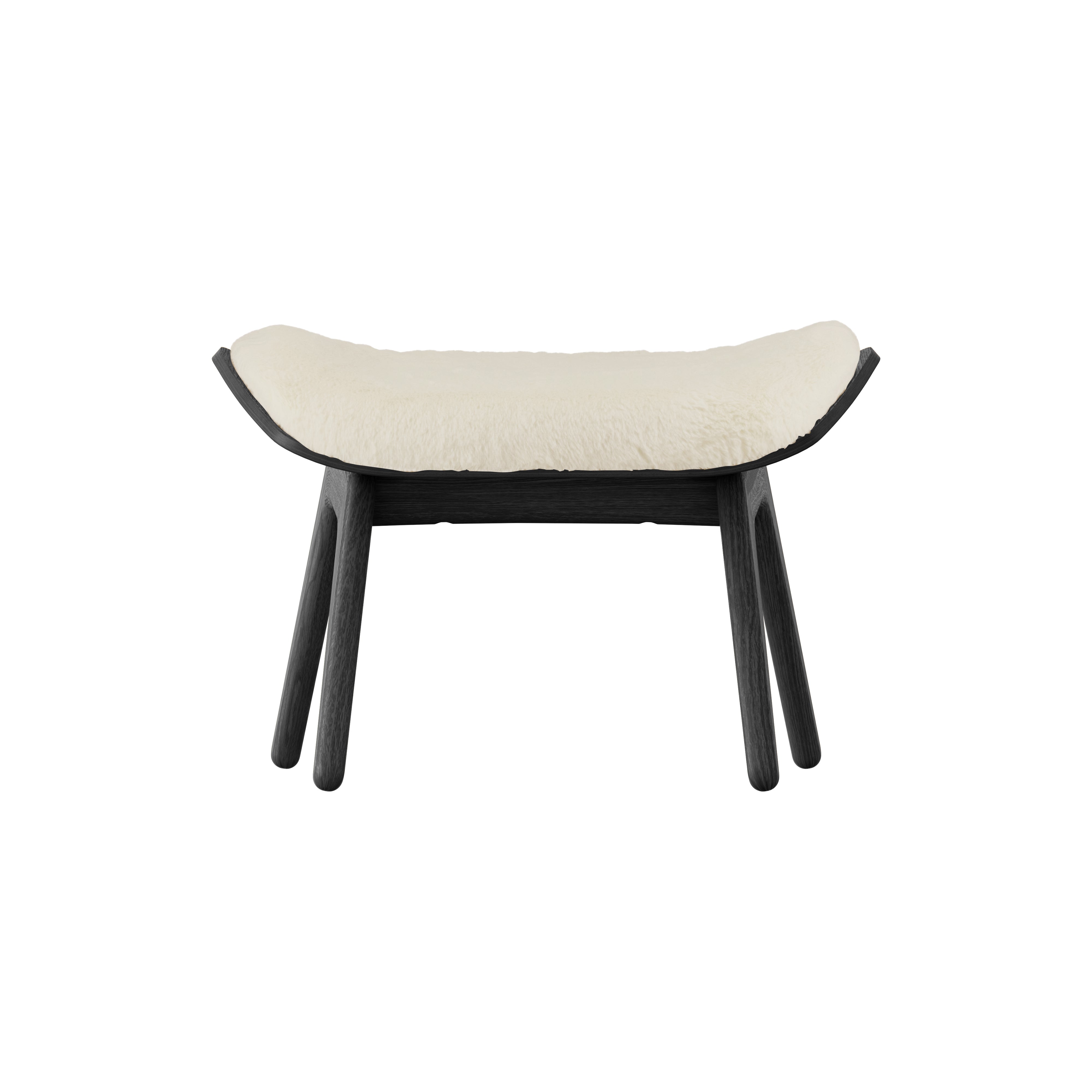 The Reader Ottoman: Black Oak + Teddy White
