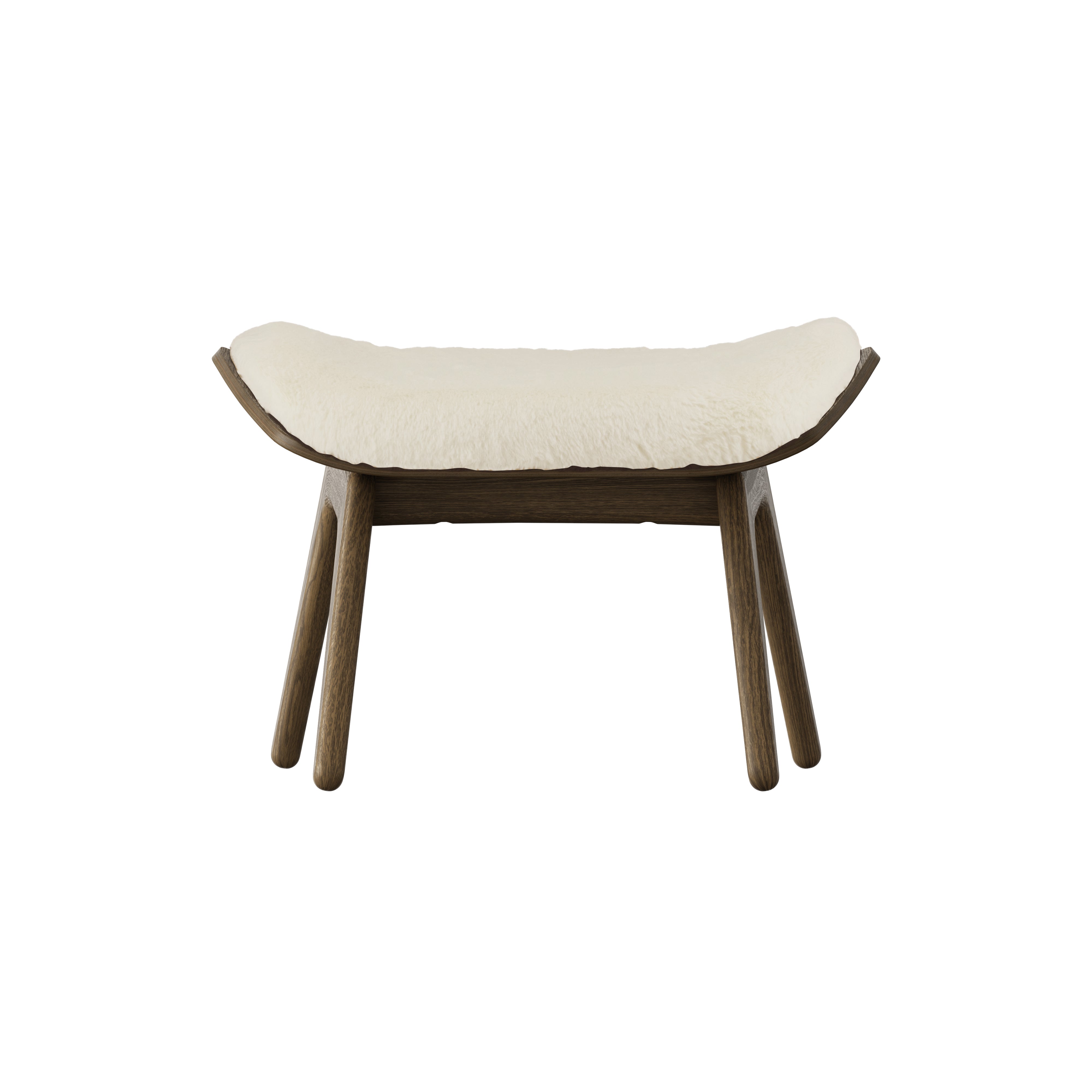 The Reader Ottoman: Dark Oak + Teddy White