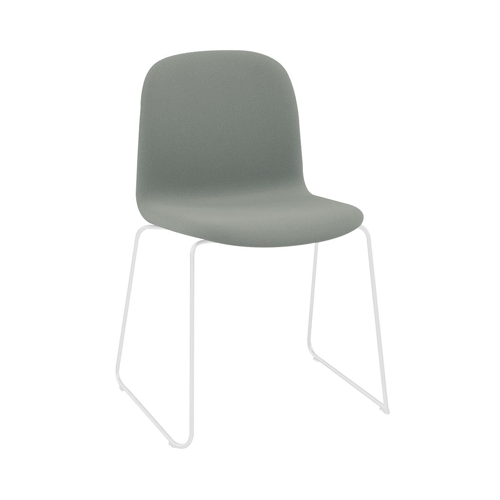 Visu Chair: Sled Base + Upholstered + White
