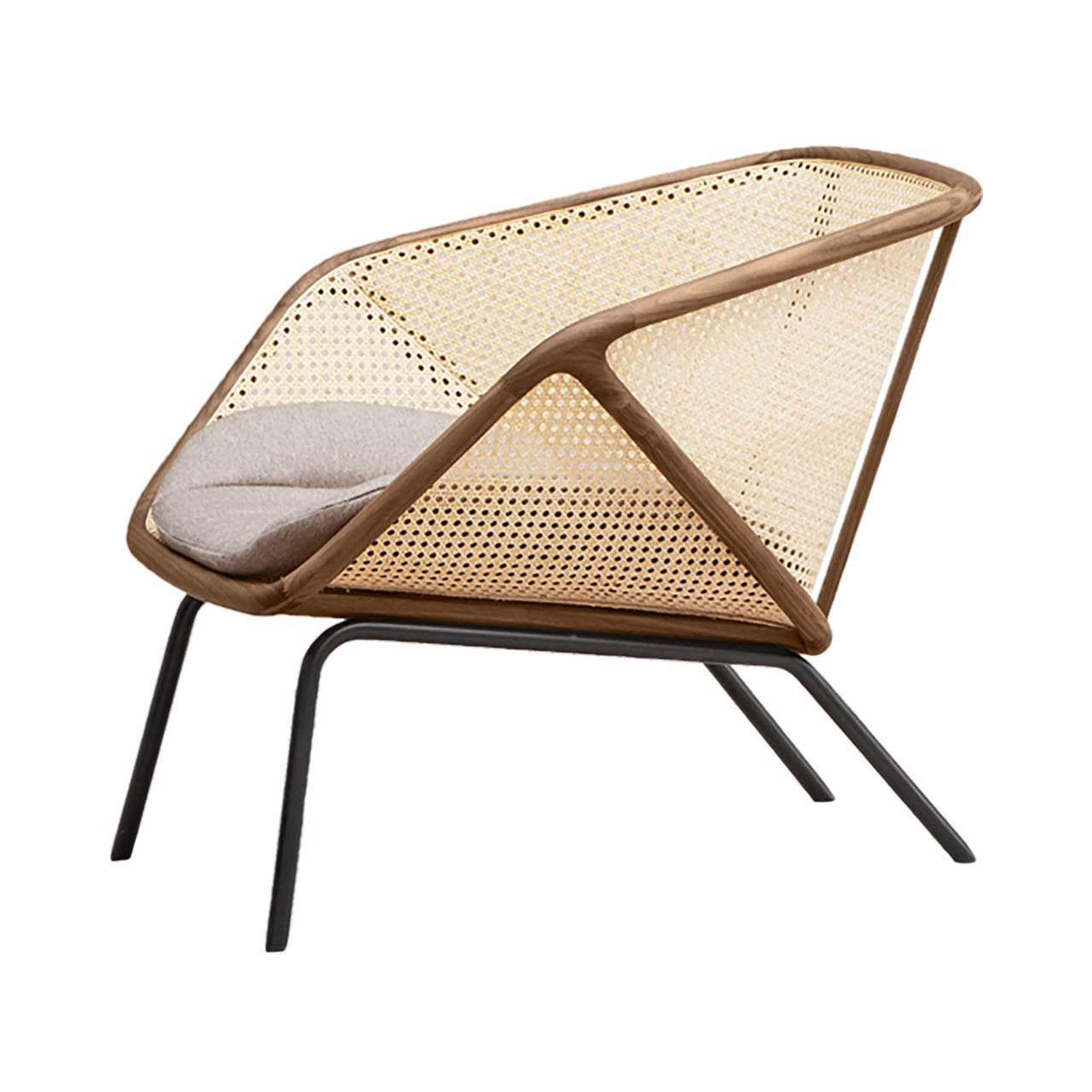 Colony Armchair: Seat Cushion + Iroko + Vienna Straw