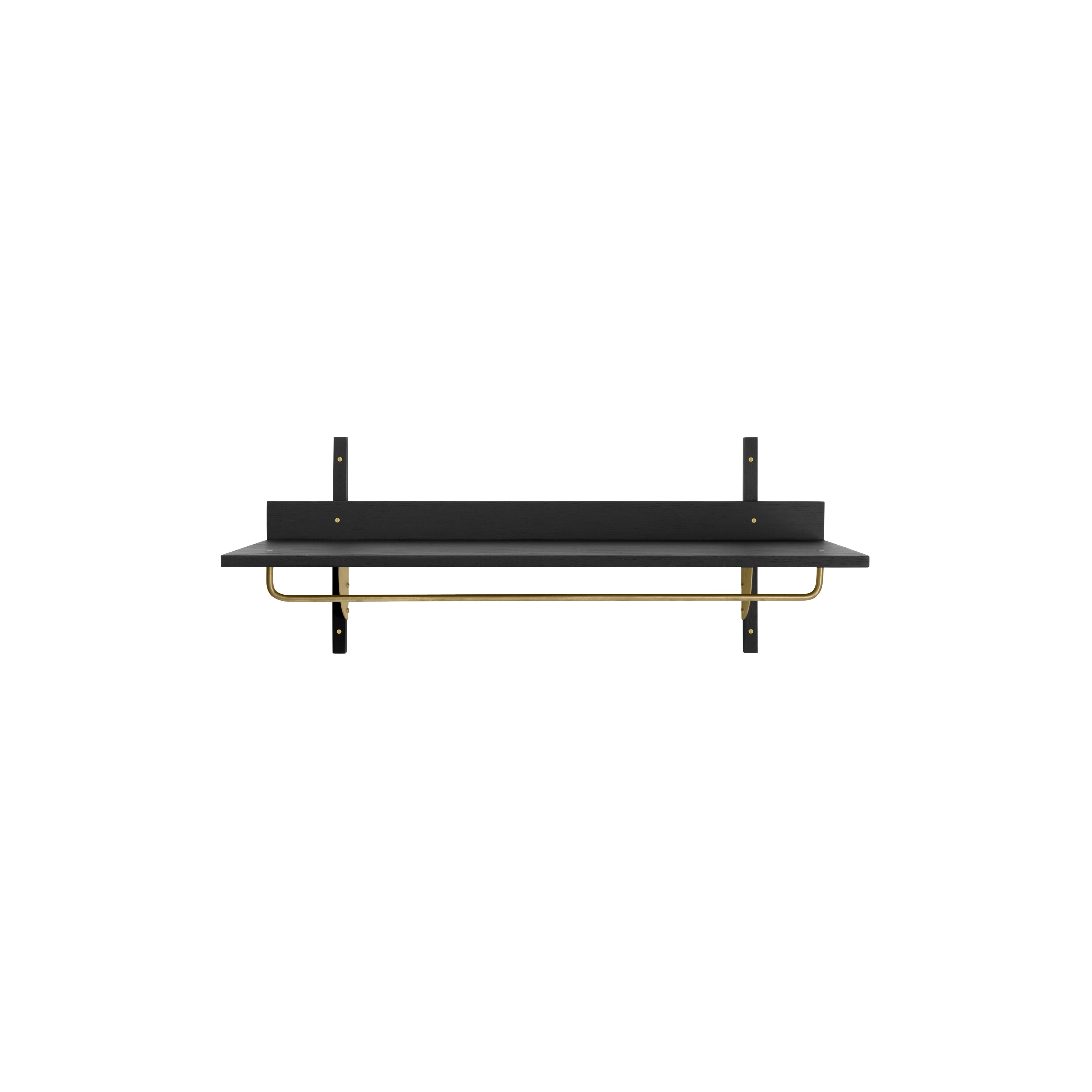 Sector Rack Shelf: Black Ash + Brass