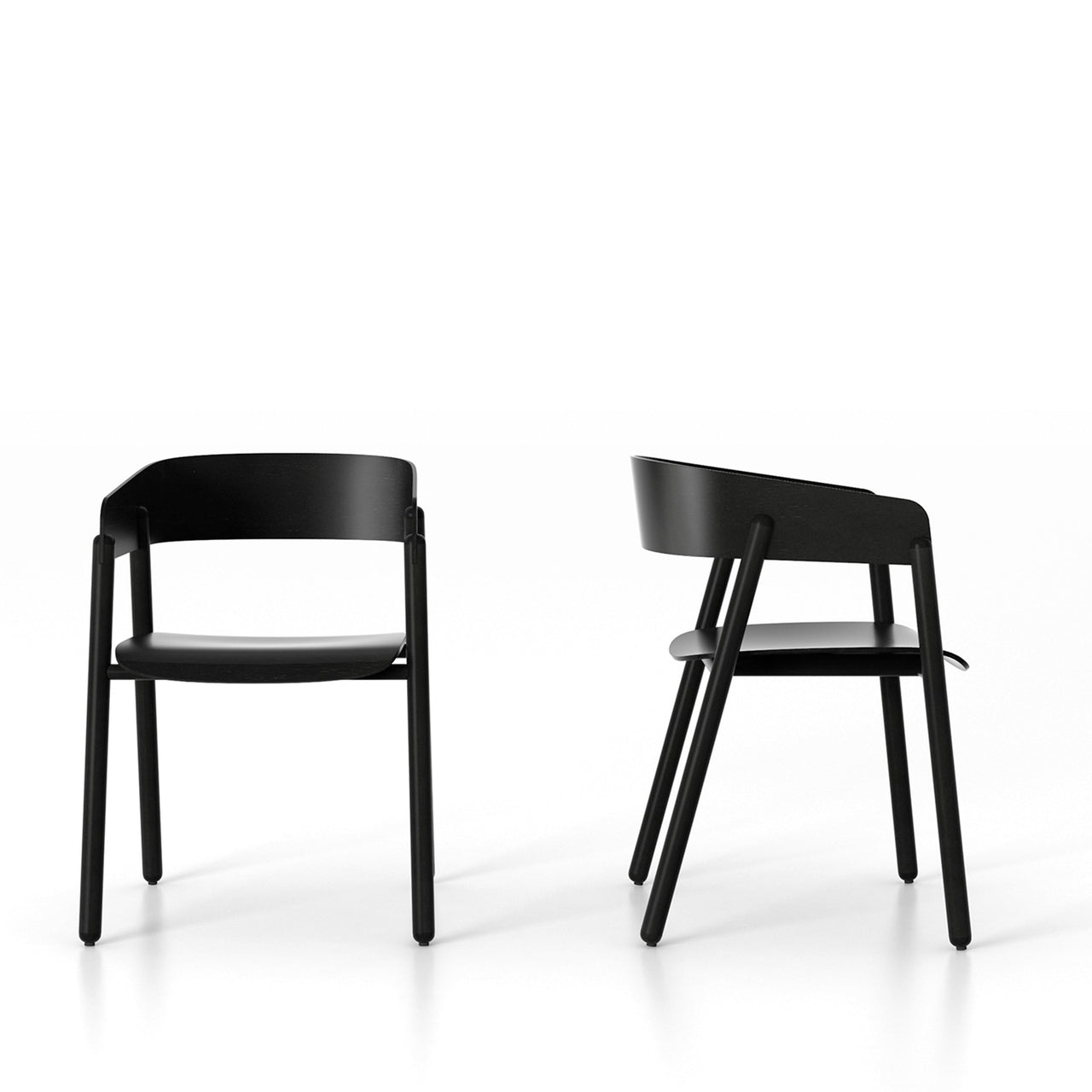 Mava Armchair: Ebony Stained Oak + Ebony Stained Oak