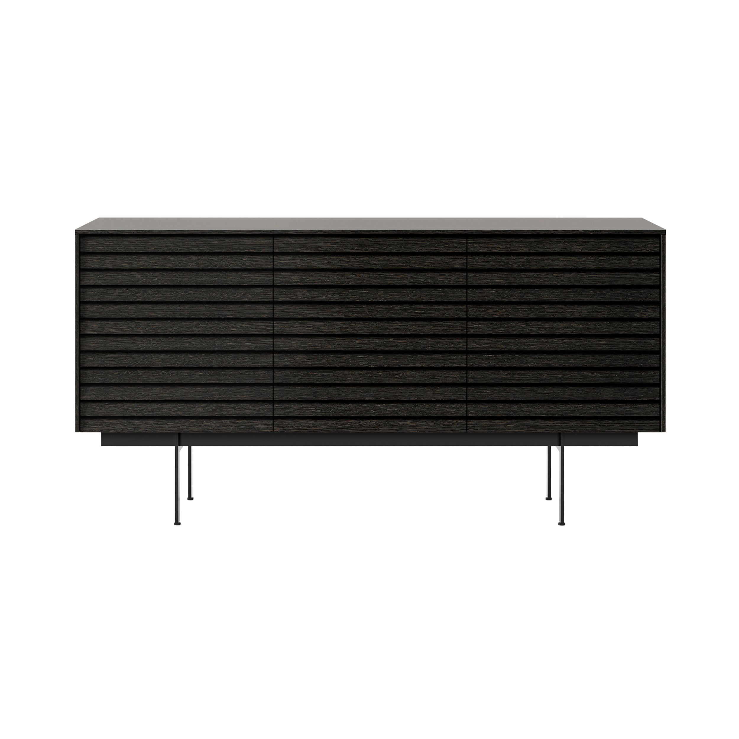 Sussex 12 Sideboard with Drawers: SSX331 + Dark Grey Stained Oak + Black + Composition 3